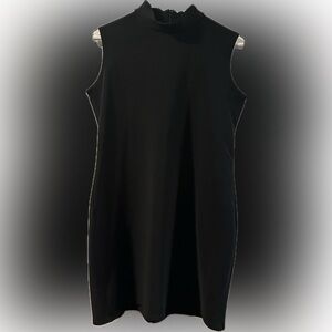 Apostrophe Black Sleeveless Mini Dress Minimalist Design